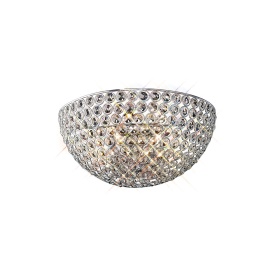 Ava Polished Chrome Crystal Wall Lights Diyas Wall Washers